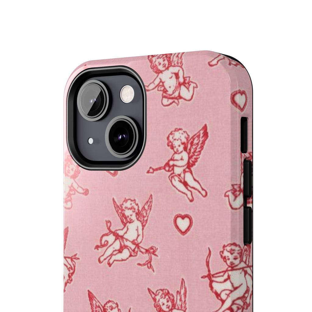 Pink Cupid Pattern Tough Phone Case – Valentine’s Day Protective Case