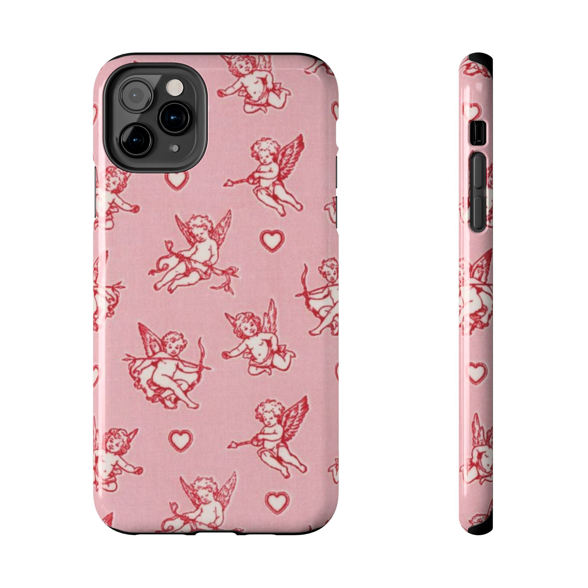 Pink Cupid Pattern Tough Phone Case – Valentine’s Day Protective Case