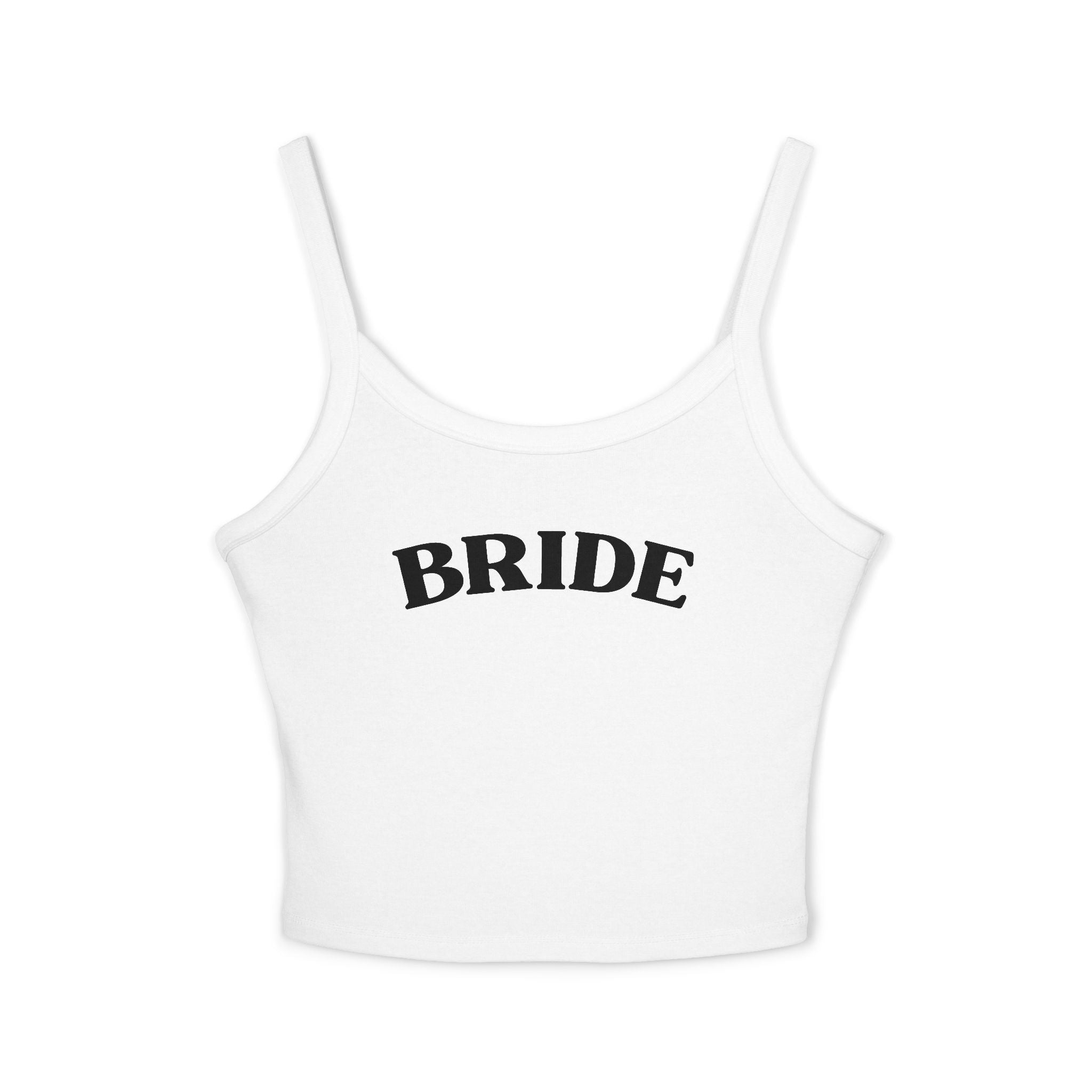 Bridal Bride Spaghetti Strap Tank Top, Wedding Top, Bridal Shower Gift, Bachelorette Party Outfit, White Tank for Brides