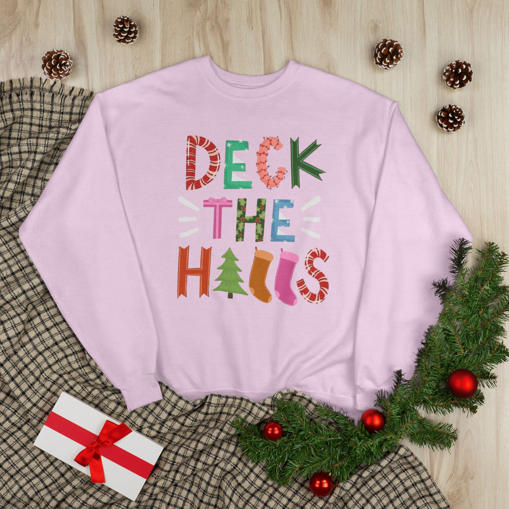 Festive EcoSmart Crewneck Sweatshirt - "Deck the Halls"