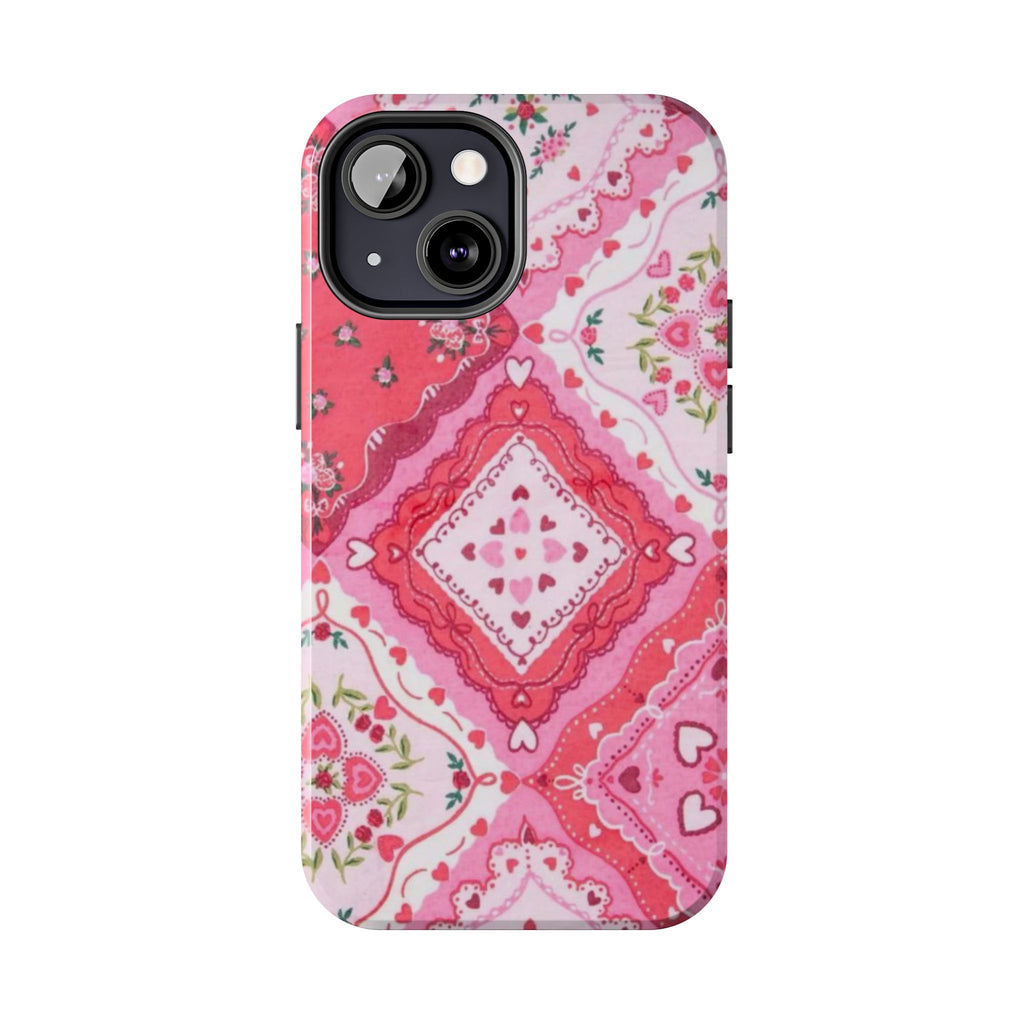 Pink Bandana Heart Tough Phone Case