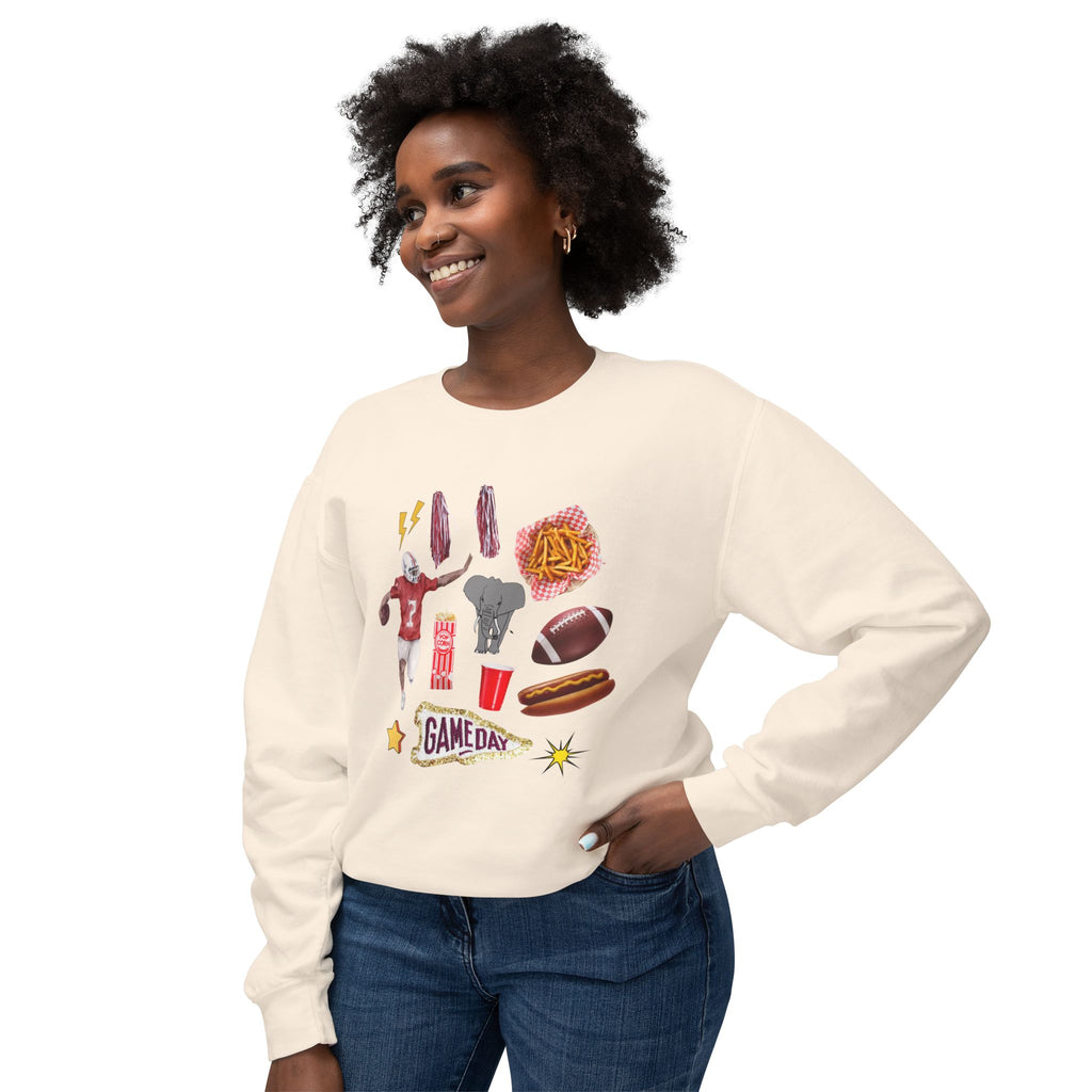 Bama Game Day Lightweight Ivory Crewneck Sweatshirt