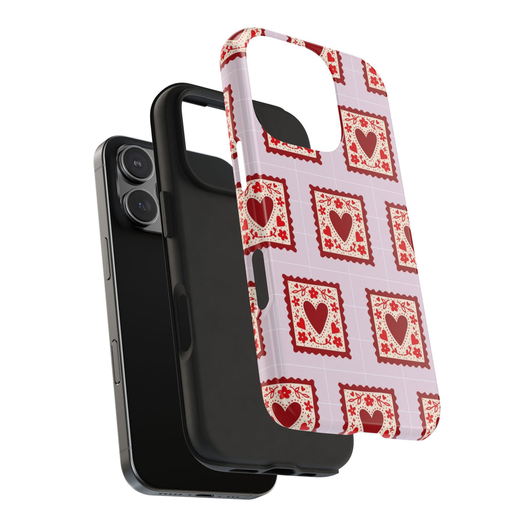 Red Heart Stamp Tough Phone Case