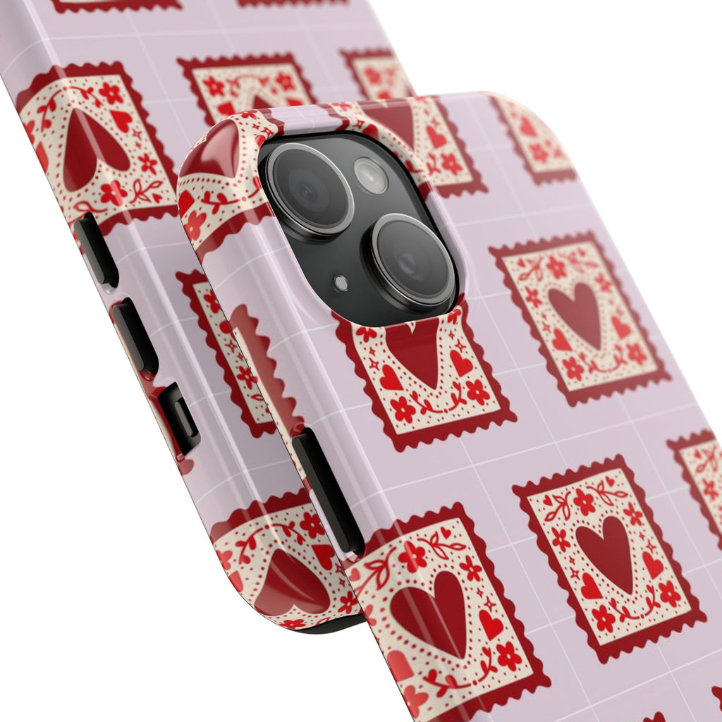 Red Heart Stamp Tough Phone Case