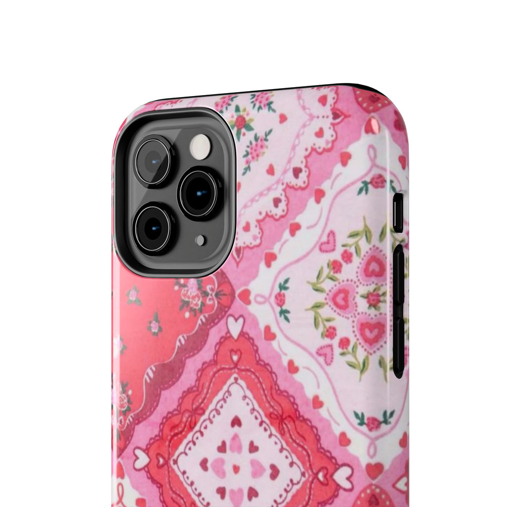 Pink Bandana Heart Tough Phone Case