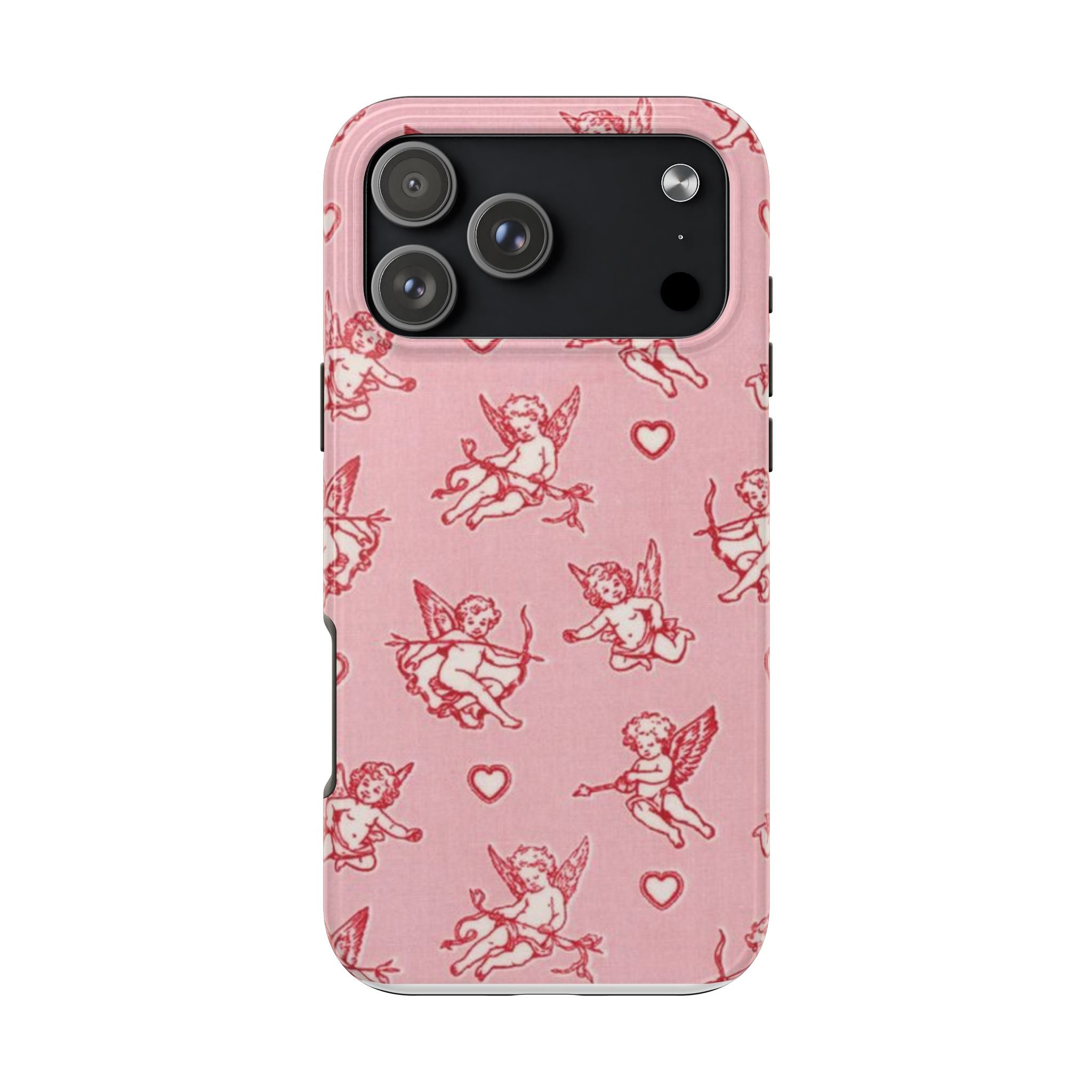 Pink Cupid Pattern Tough Phone Case – Valentine’s Day Protective Case