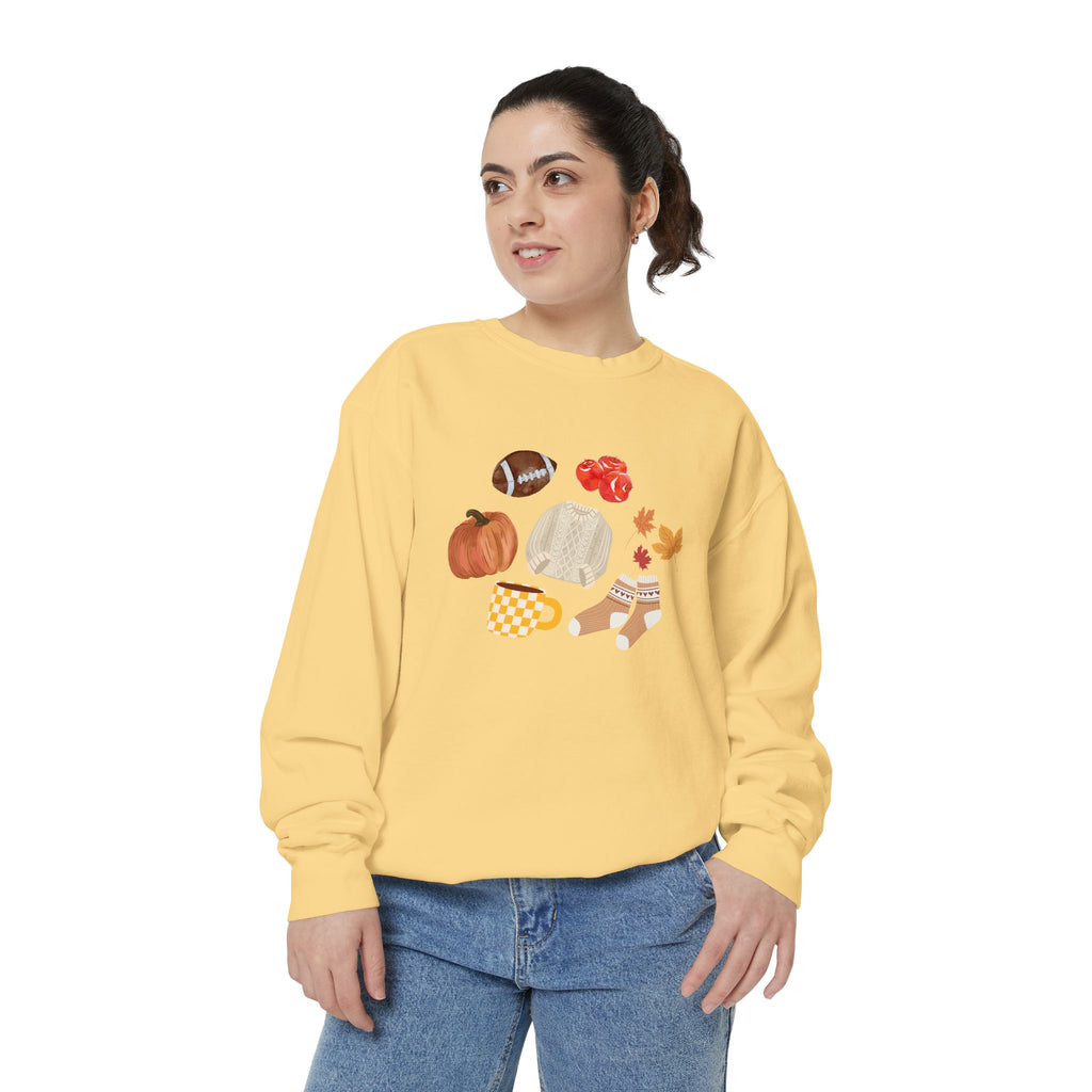Autumn Season Garment-Dyed Sweatshirt