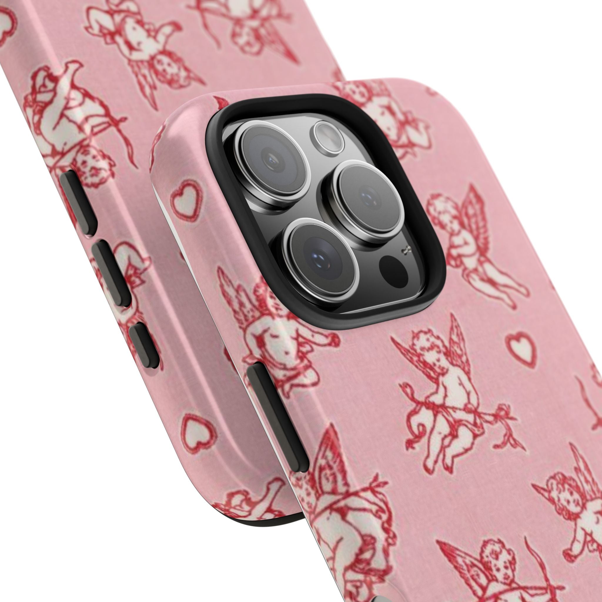Pink Cupid Pattern Tough Phone Case – Valentine’s Day Protective Case