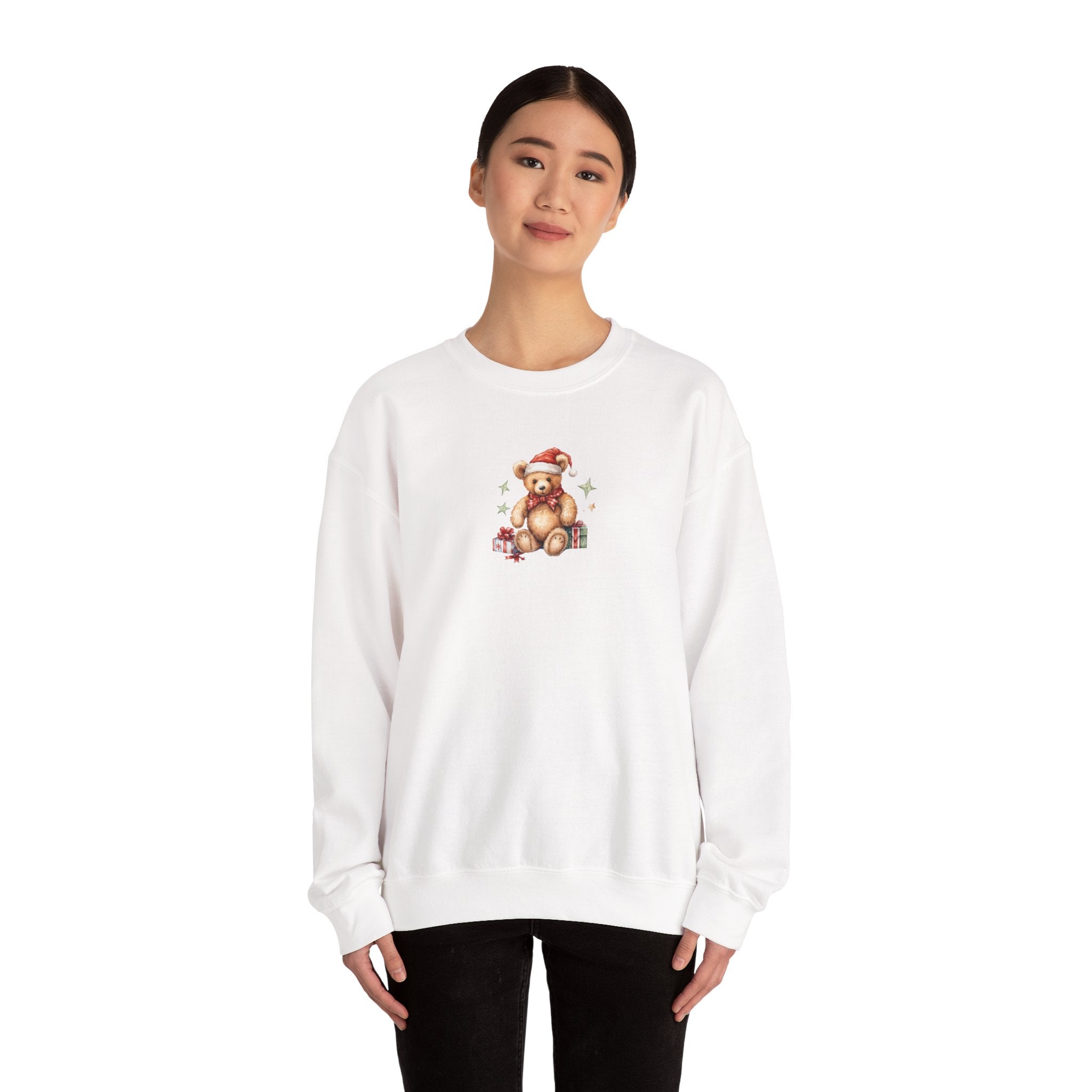 Christmas Teddy Sweatshirt – Cute Santa Bear Holiday Crewneck