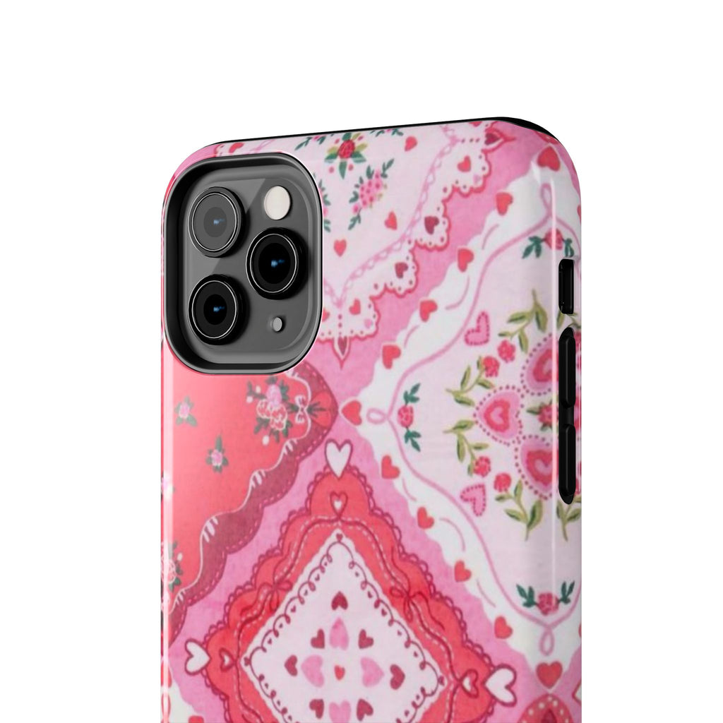Pink Bandana Heart Tough Phone Case