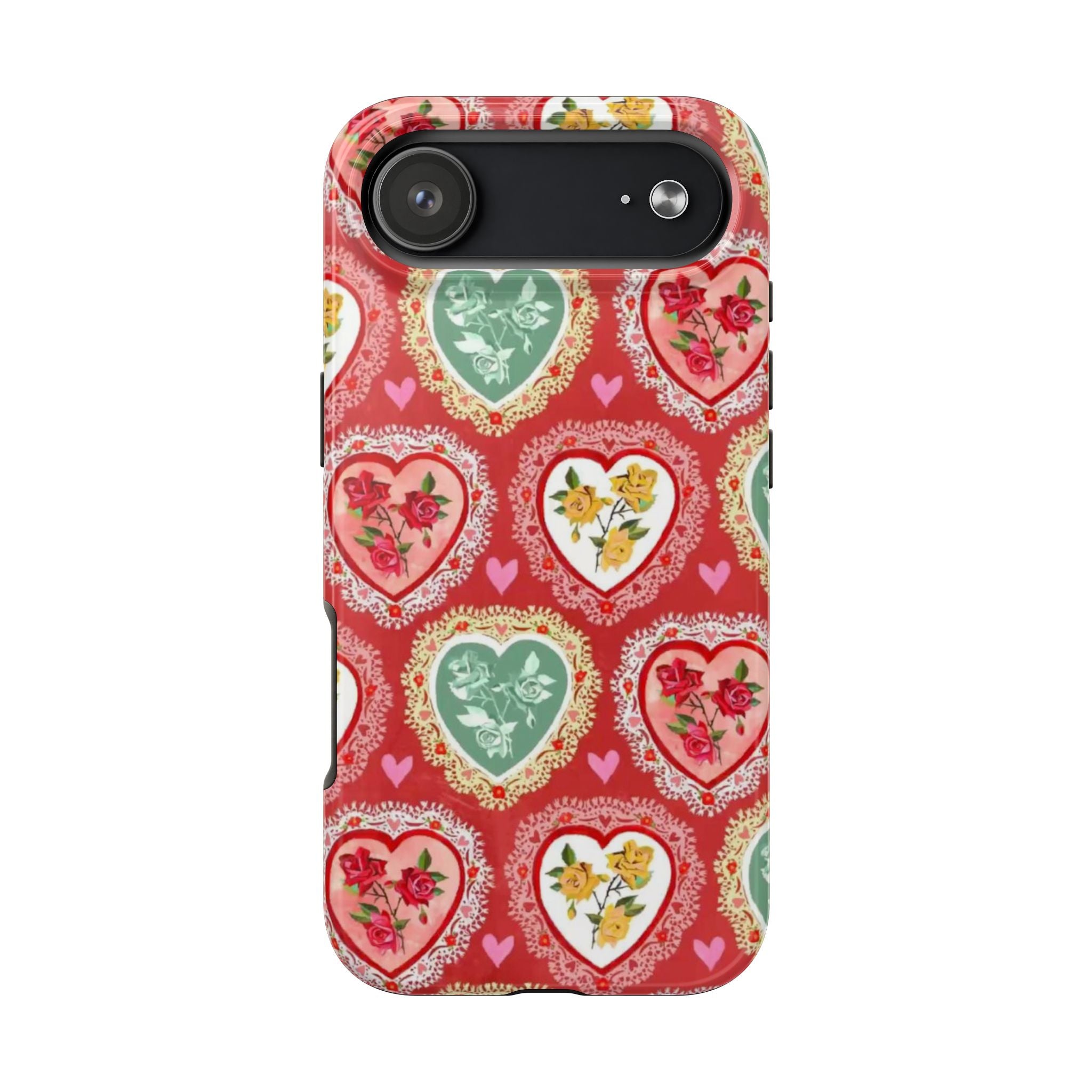 Vintage Floral Heart Tough Phone Case