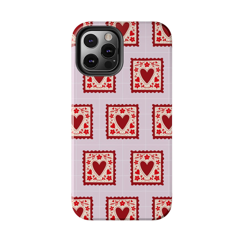Red Heart Stamp Tough Phone Case