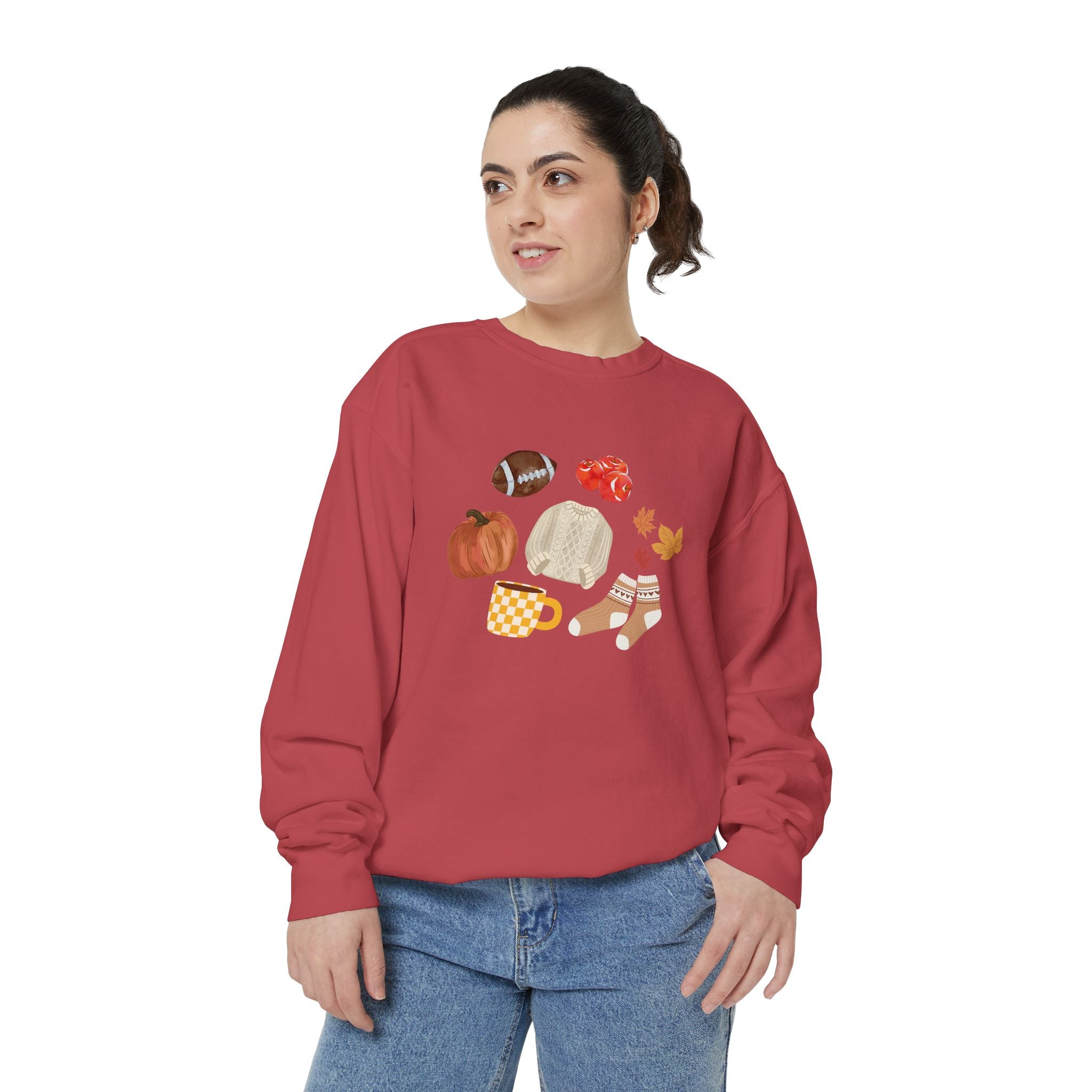 Autumn Season Garment-Dyed Sweatshirt