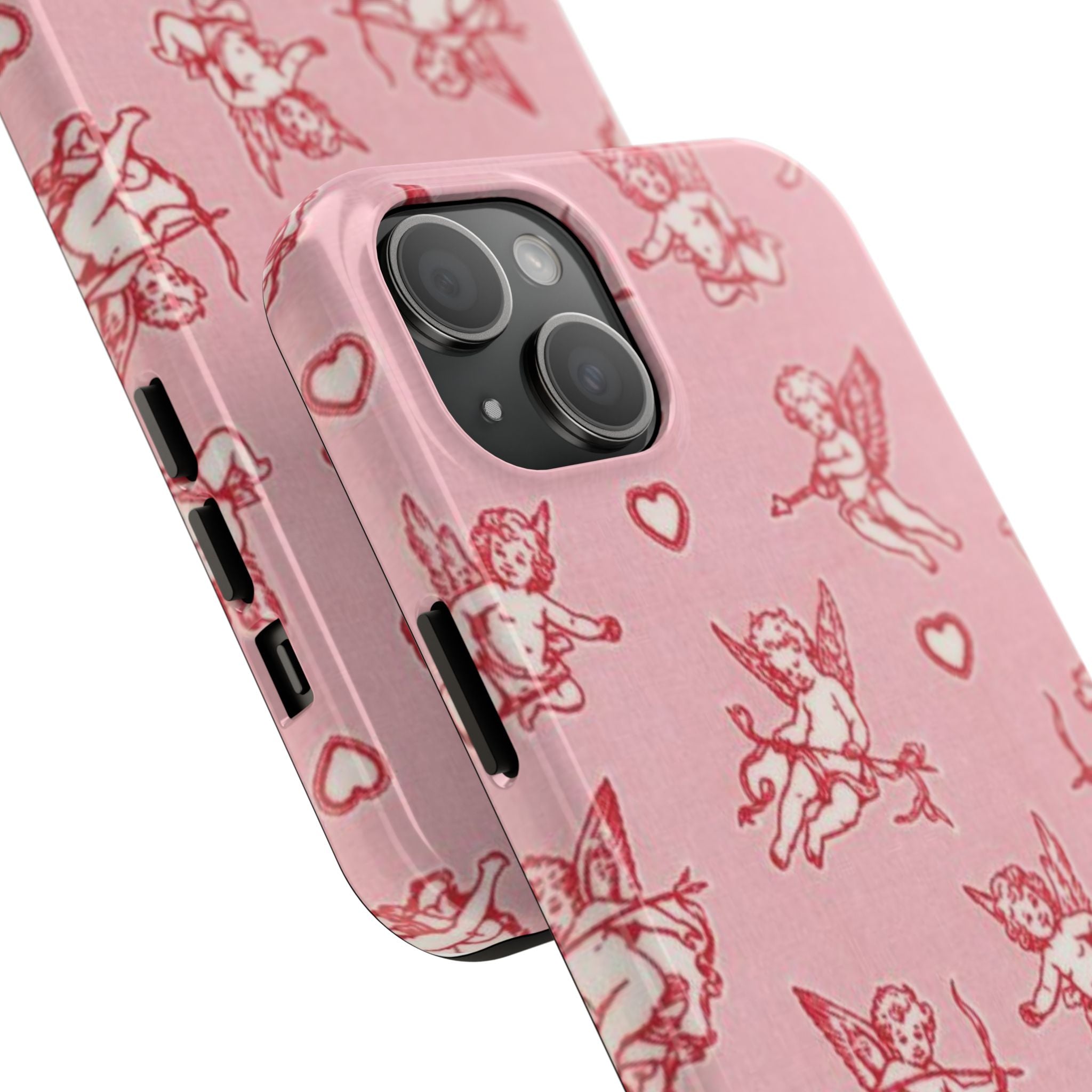 Pink Cupid Pattern Tough Phone Case – Valentine’s Day Protective Case