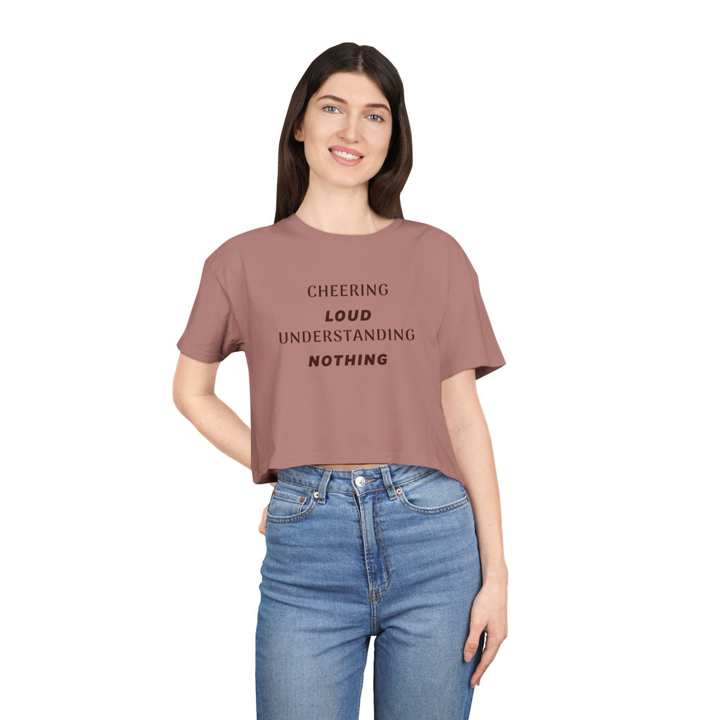Cheerful Women's Crop Tee, Motivational T-Shirt for Casual Outfits, Fun Gift for Birthdays, Festivals, and Everyday Wear