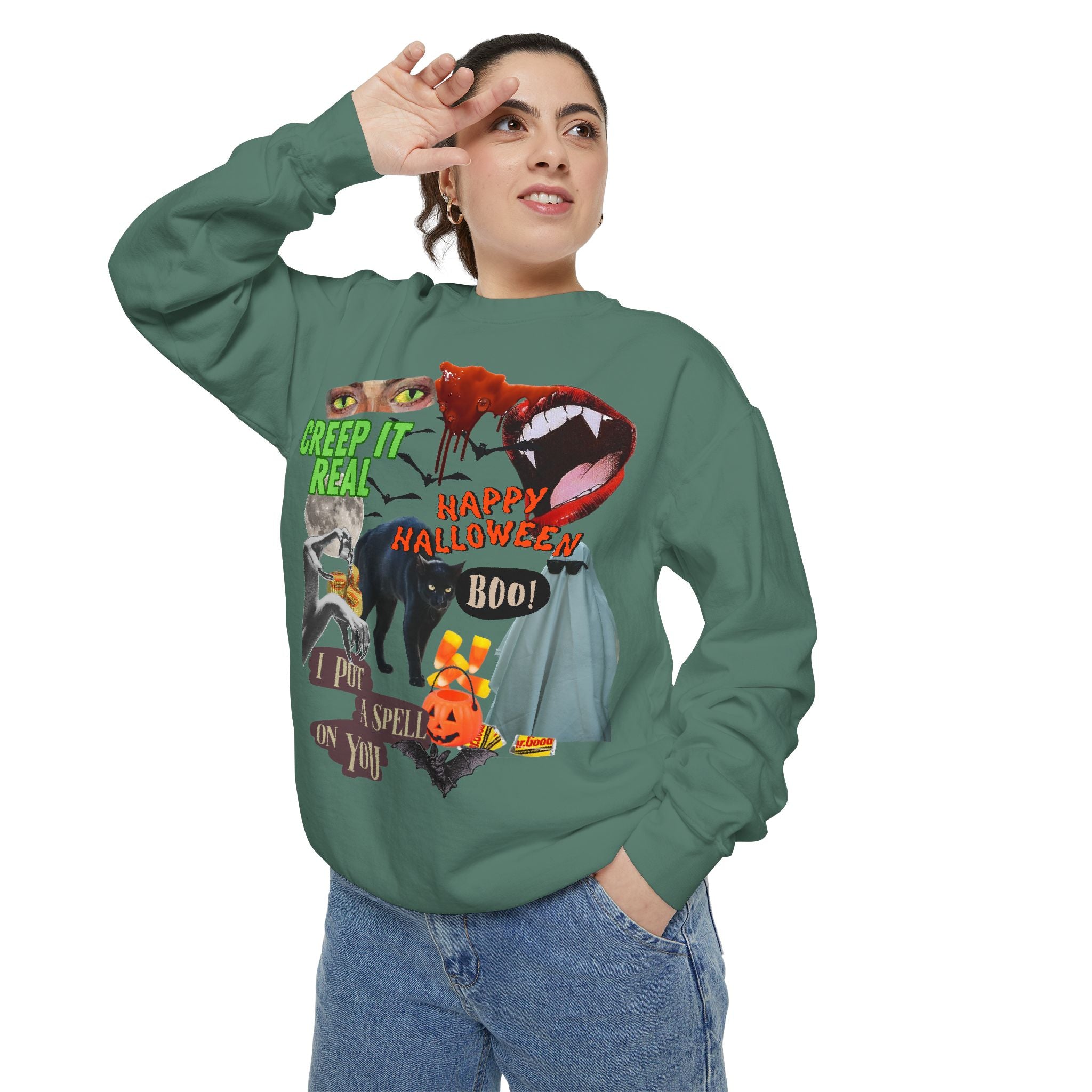 Halloween Charm Garment-Dyed Sweatshirt