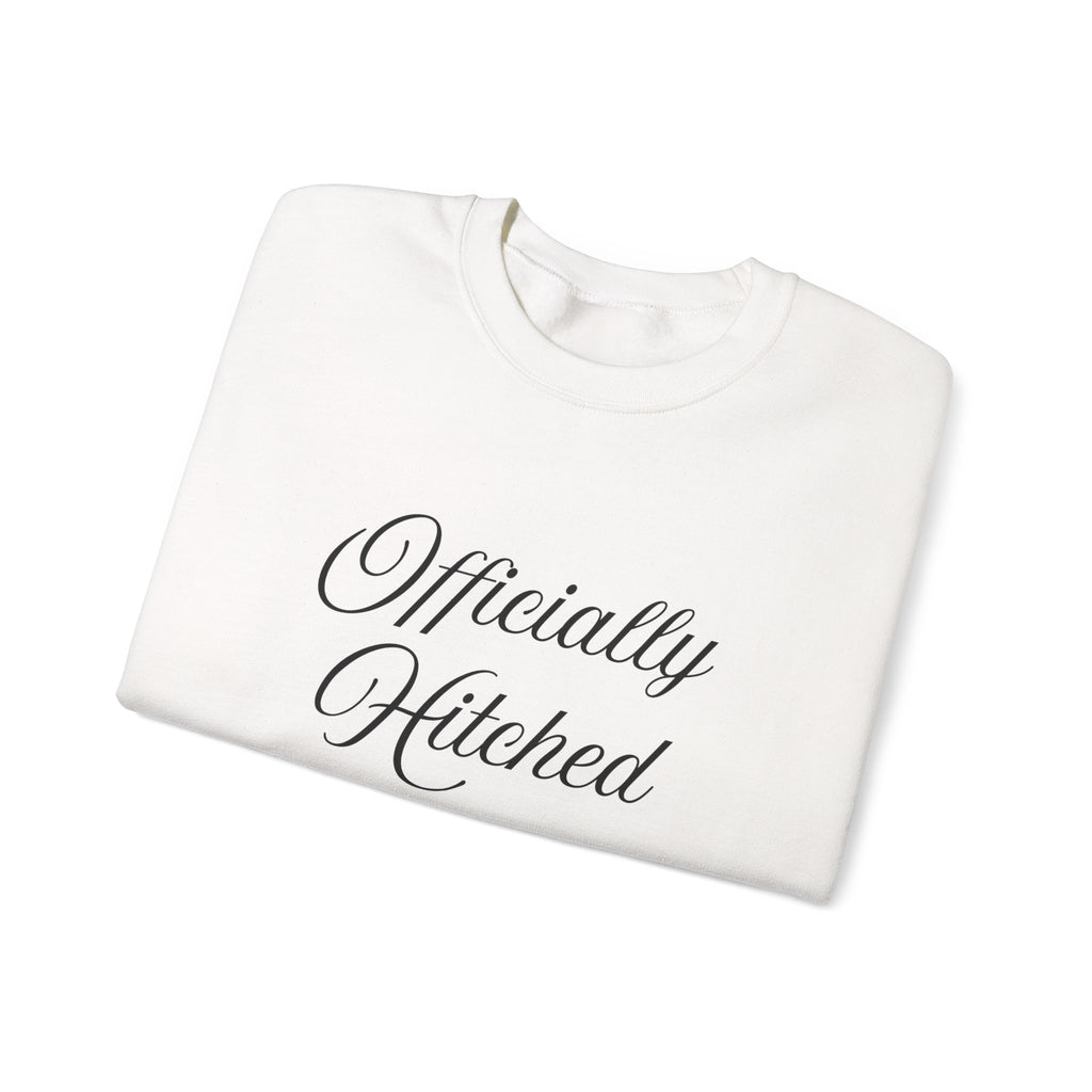 Officially Hitched Crewneck Sweatshirt for Newlyweds