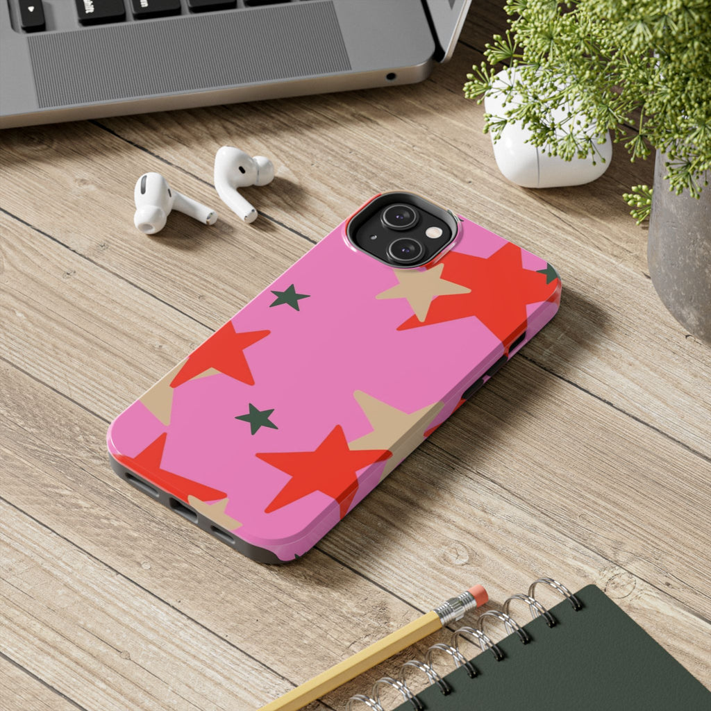 Pink Star Pattern Tough Phone Case