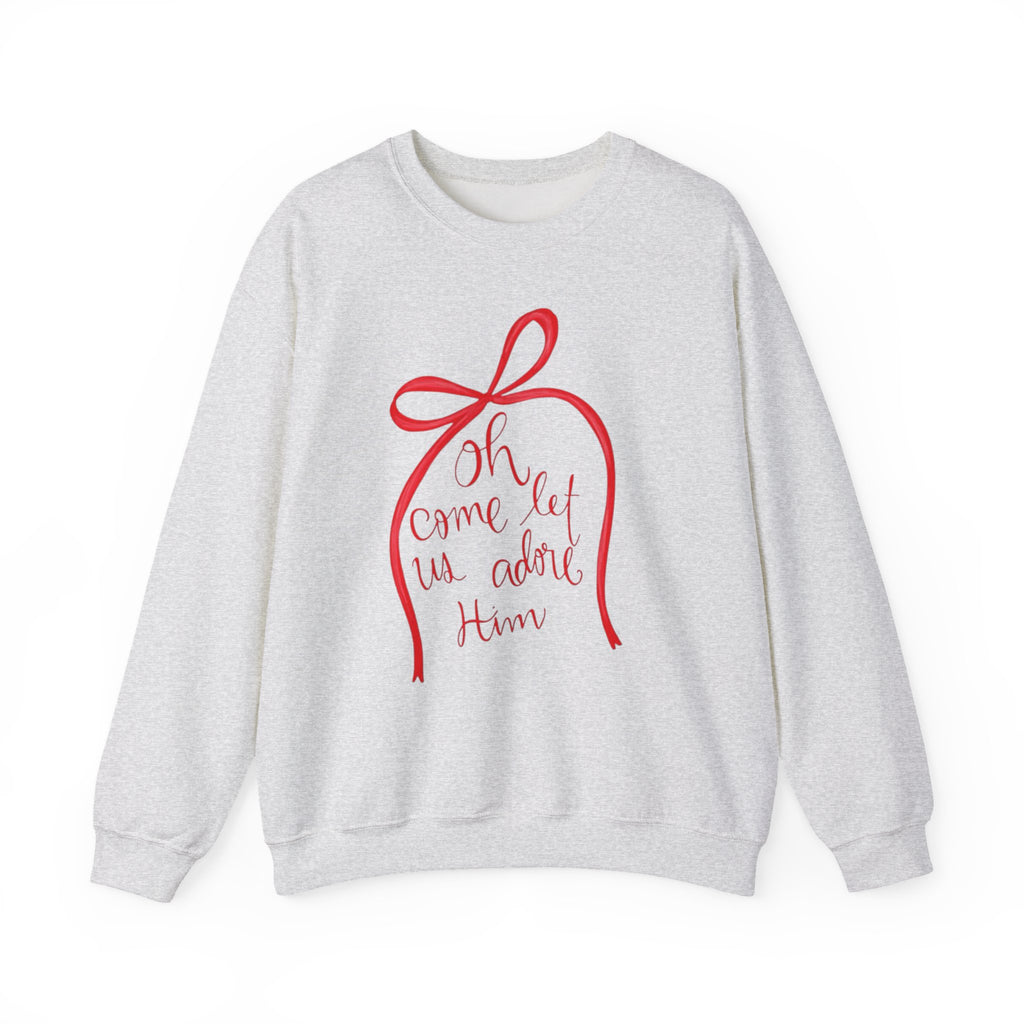 Let Us Adore Him Bow Crewneck Sweatshirt