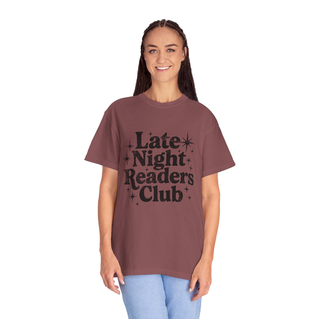 Late Night Readers Club Unisex T-Shirt | Cozy Book Lover's Tee for Night Owls, Perfect Gift for Readers & Bookworms