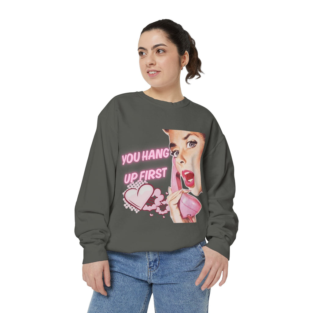 Pop Art Sweatshirt - 'You Hang Up First' Graphic