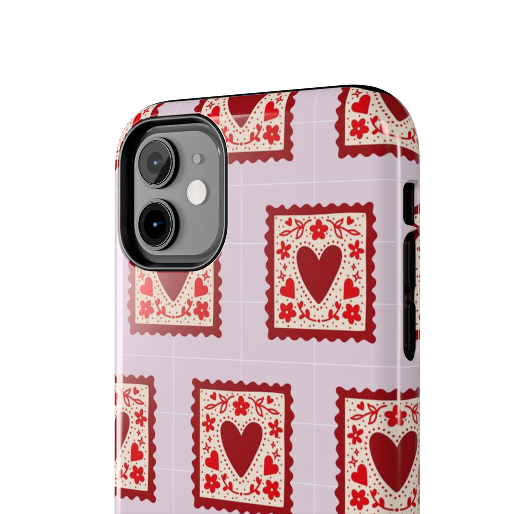 Red Heart Stamp Tough Phone Case