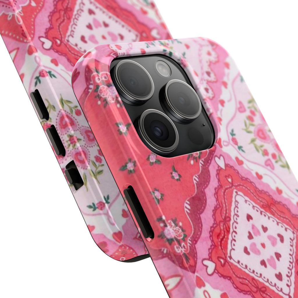 Pink Bandana Heart Tough Phone Case